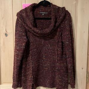Cozy Cowl Neck Sweater - Burgundy